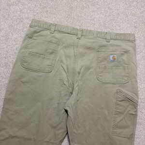 Carhartt Pants Mens 42x29 Beige Relaxed Fit Canvas Carpenter Work Utility